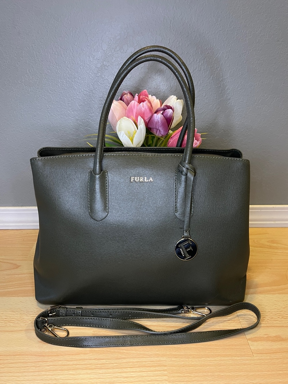 Furla Olive Green Satchel